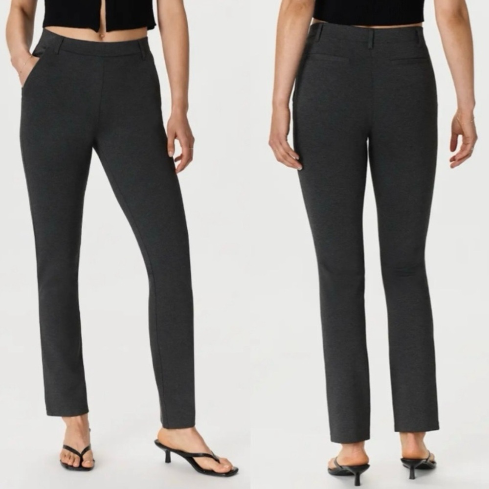 Quince Ultra-Stretch Ponte Straight Leg Pant, XS TALL in Black